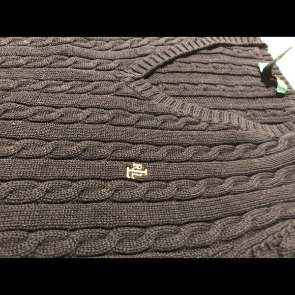 Ralph Lauren Fitted Cable Knit Sweater black gold - Picture 3 of 5